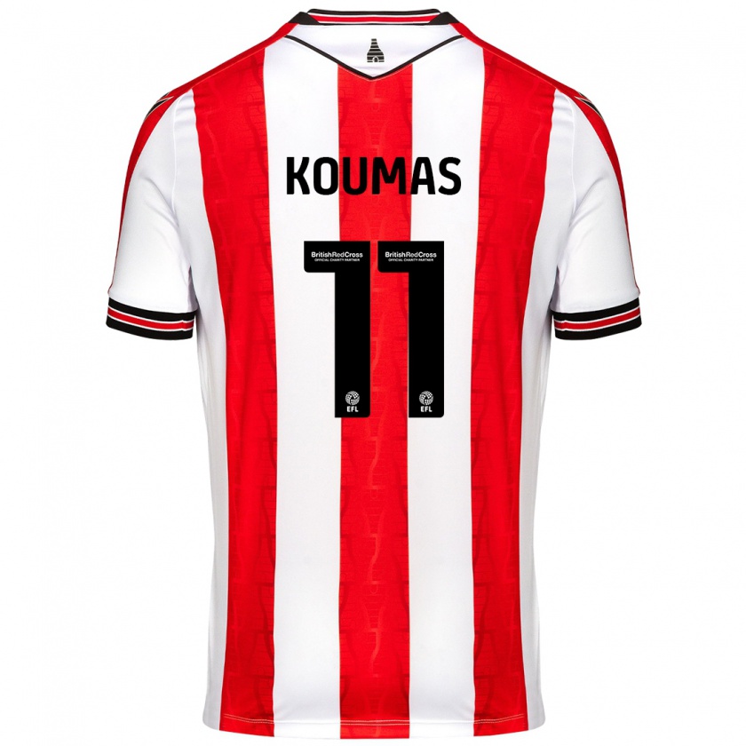 Kandiny Kinder Lewis Koumas #11 Rot Weiß Heimtrikot Trikot 2024/25 T-Shirt