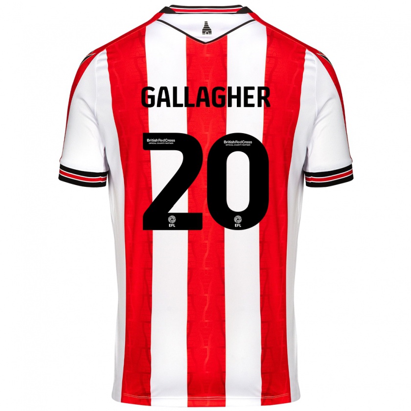 Kandiny Kinder Sam Gallagher #20 Rot Weiß Heimtrikot Trikot 2024/25 T-Shirt