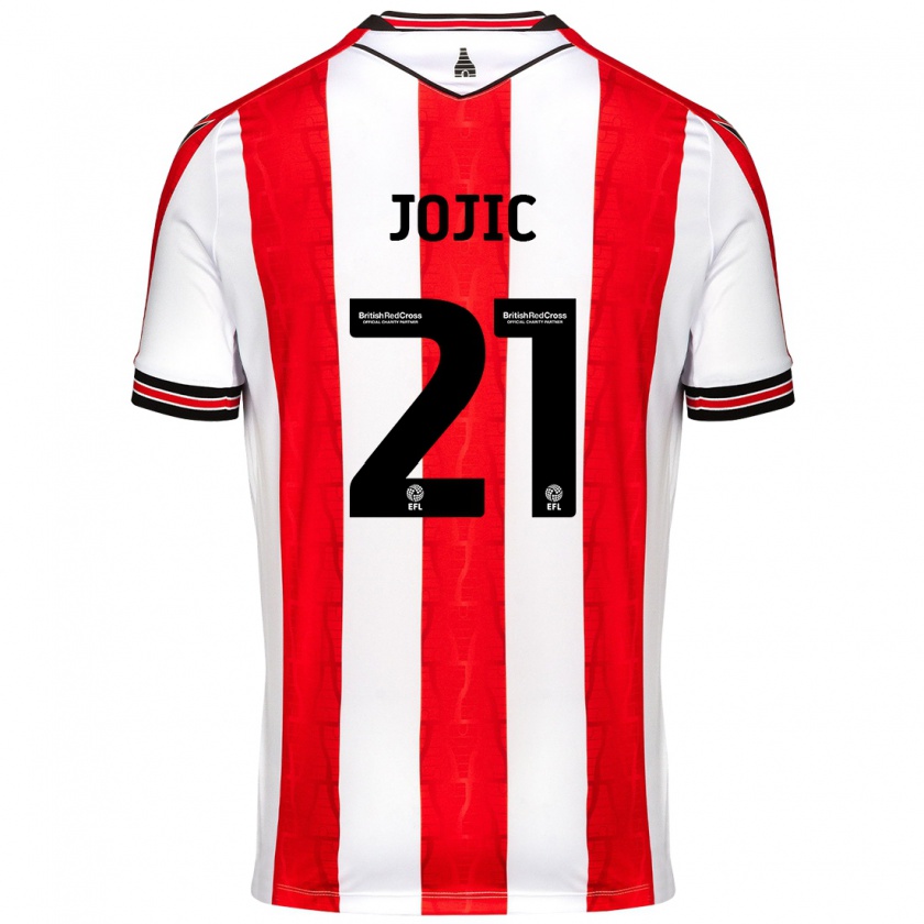 Kandiny Kinder Nikola Jojic #21 Rot Weiß Heimtrikot Trikot 2024/25 T-Shirt