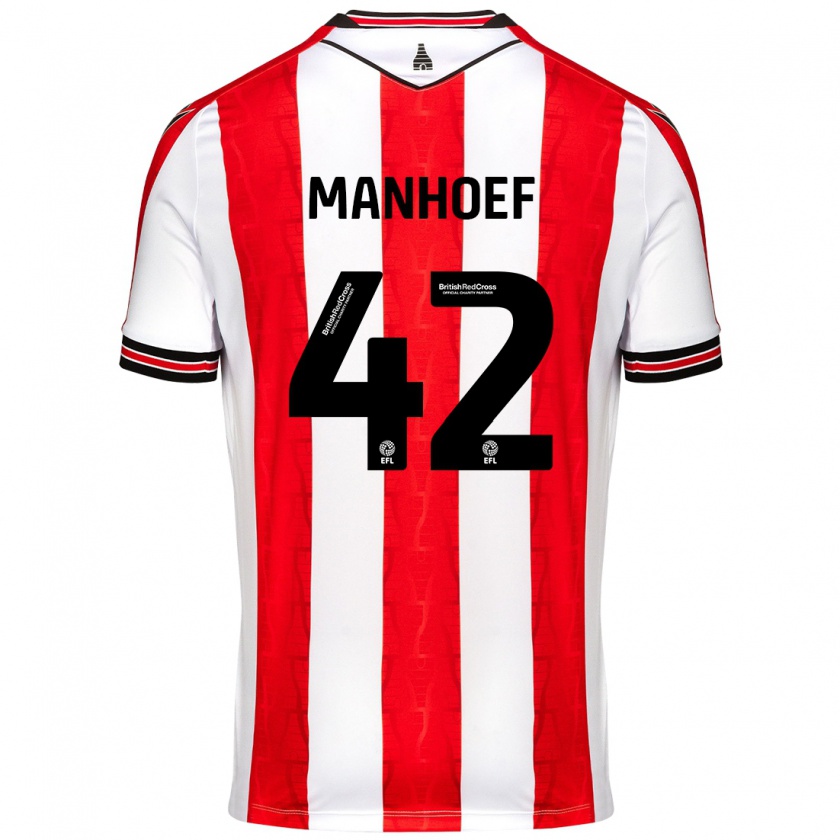 Kandiny Kinder Million Manhoef #42 Rot Weiß Heimtrikot Trikot 2024/25 T-Shirt