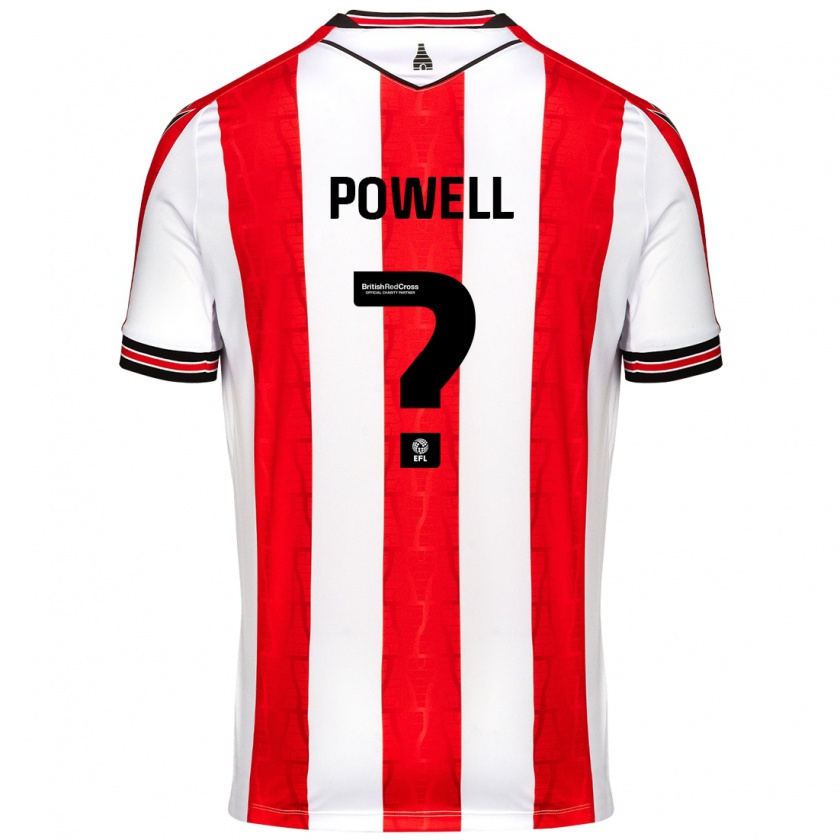 Kandiny Kinder Owen Powell #0 Rot Weiß Heimtrikot Trikot 2024/25 T-Shirt