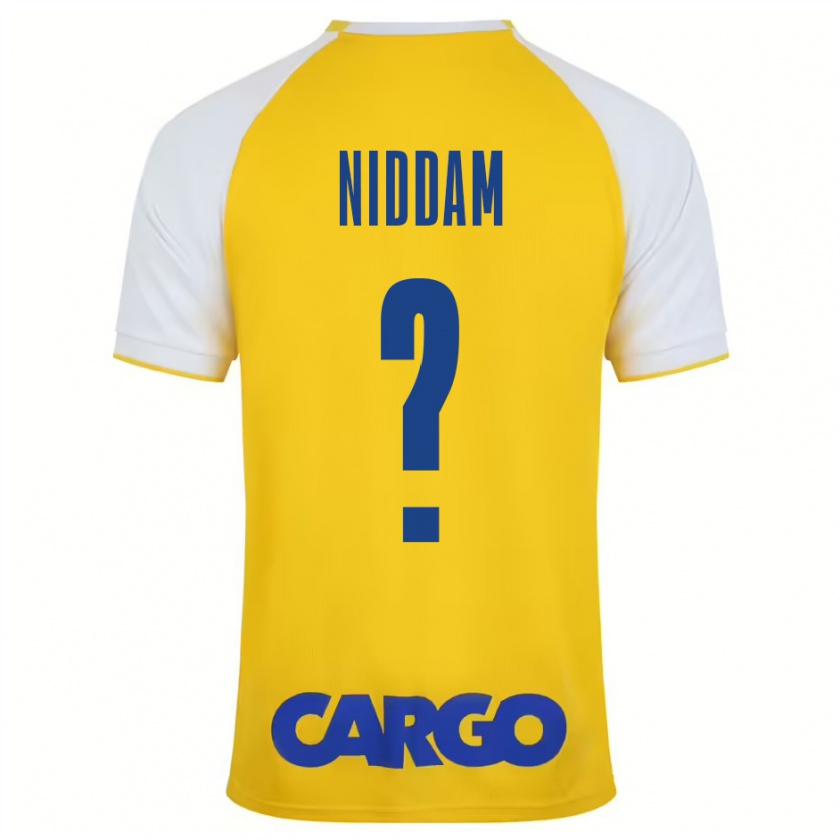 Kandiny Kinder Nadav Niddam #0 Gelb Weiß Heimtrikot Trikot 2024/25 T-Shirt