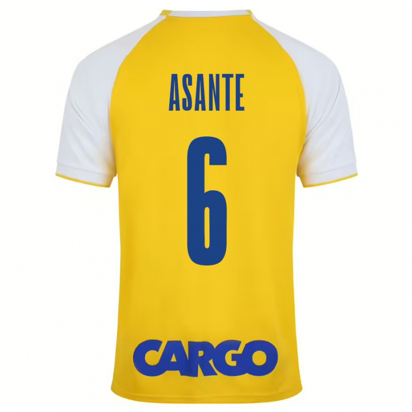 Kandiny Kinder Tyrese Asante #6 Gelb Weiß Heimtrikot Trikot 2024/25 T-Shirt