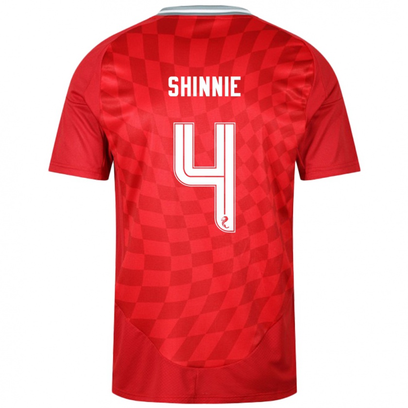 Kandiny Kinder Graeme Shinnie #4 Rot Heimtrikot Trikot 2024/25 T-Shirt