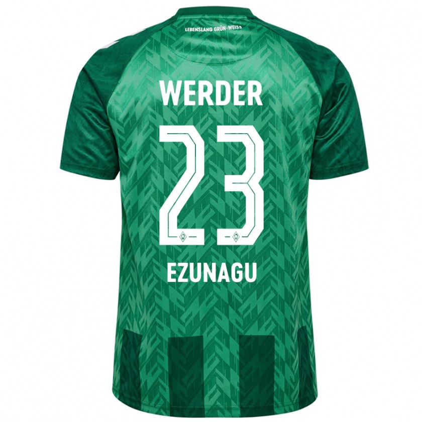 Kandiny Kinder Ike Ezunagu #23 Grün Heimtrikot Trikot 2024/25 T-Shirt