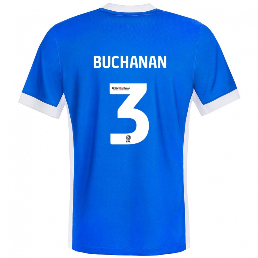 Kandiny Kinder Lee Buchanan #3 Blau Weiß Heimtrikot Trikot 2024/25 T-Shirt