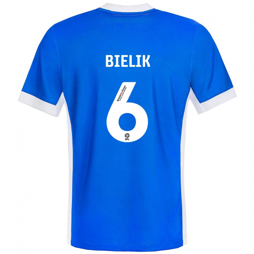 Kandiny Kinder Krystian Bielik #6 Blau Weiß Heimtrikot Trikot 2024/25 T-Shirt