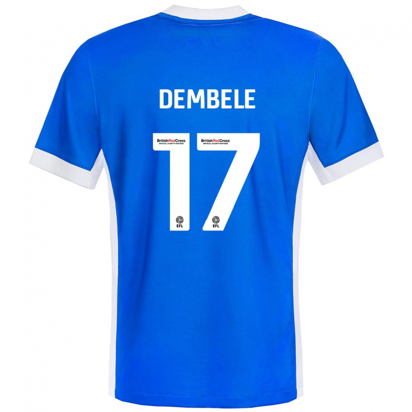 Kandiny Kinder Siriki Dembélé #17 Blau Weiß Heimtrikot Trikot 2024/25 T-Shirt