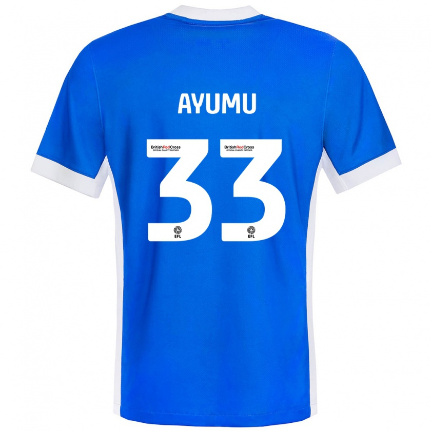 Kandiny Kinder Ayumu Yokoyama #33 Blau Weiß Heimtrikot Trikot 2024/25 T-Shirt