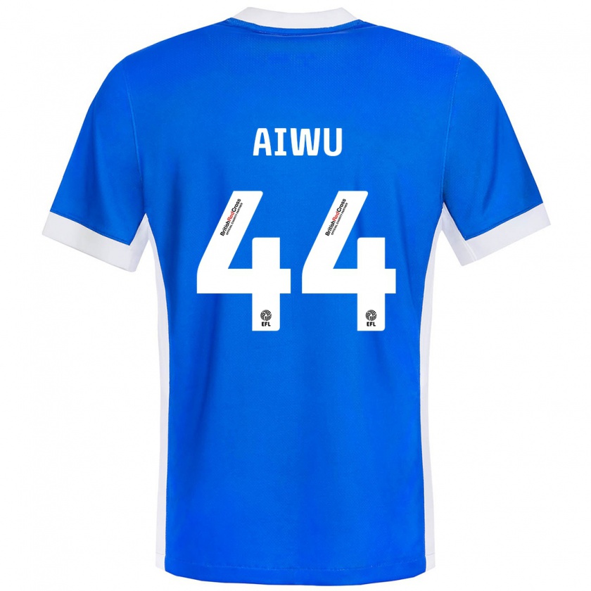 Kandiny Kinder Emanuel Aiwu #44 Blau Weiß Heimtrikot Trikot 2024/25 T-Shirt