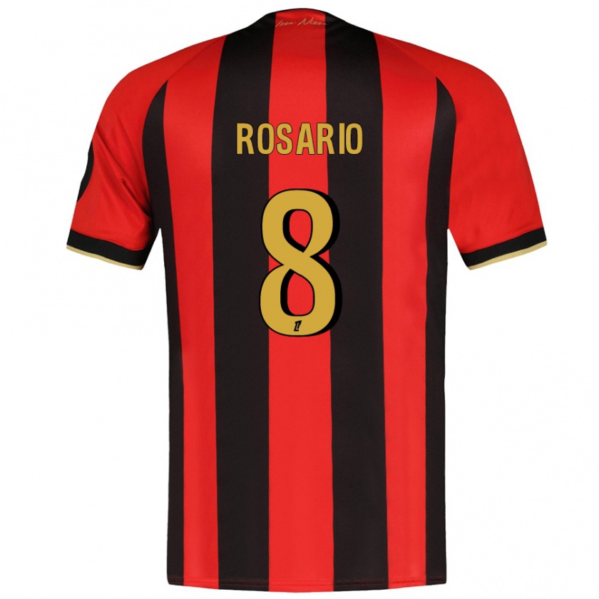 Kandiny Kinder Pablo Rosario #8 Rot Schwarz Heimtrikot Trikot 2024/25 T-Shirt