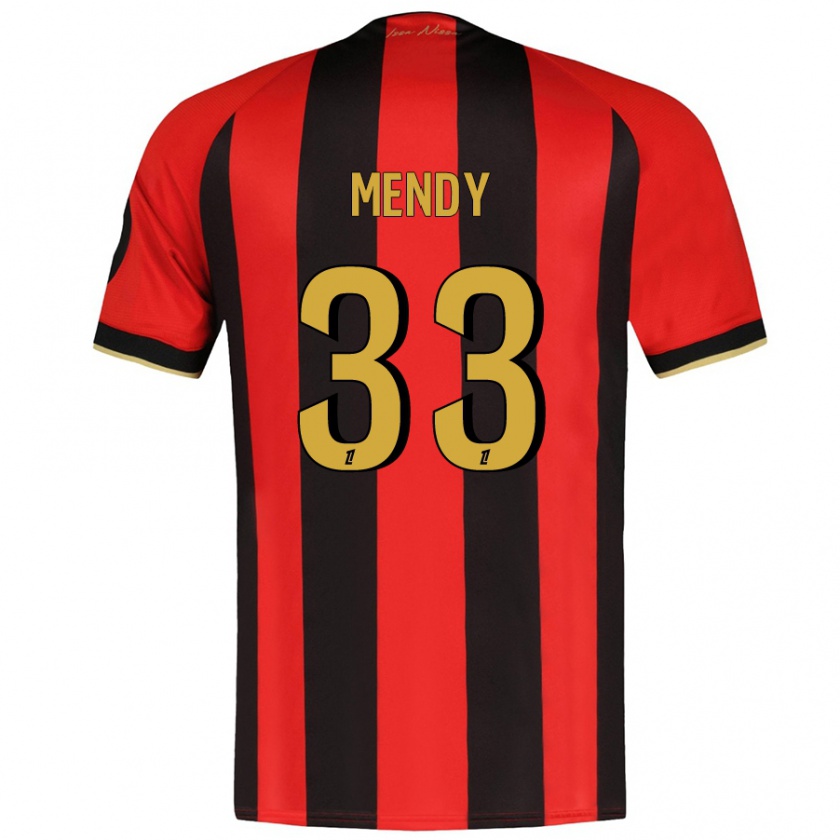 Kandiny Kinder Antoine Mendy #33 Rot Schwarz Heimtrikot Trikot 2024/25 T-Shirt