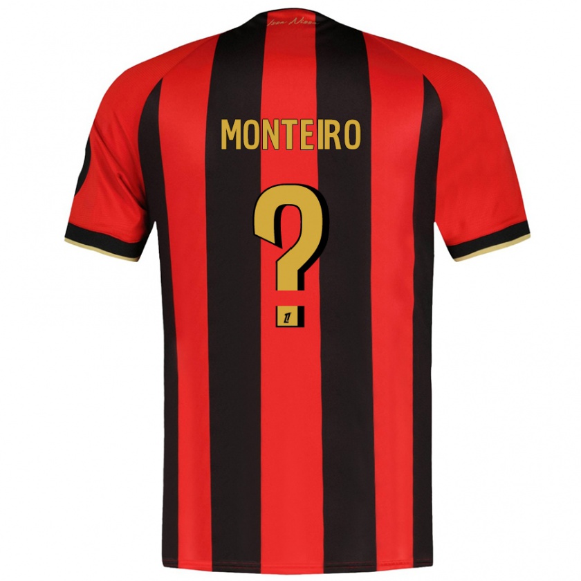 Kandiny Kinder Laurenzo Monteiro #0 Rot Schwarz Heimtrikot Trikot 2024/25 T-Shirt