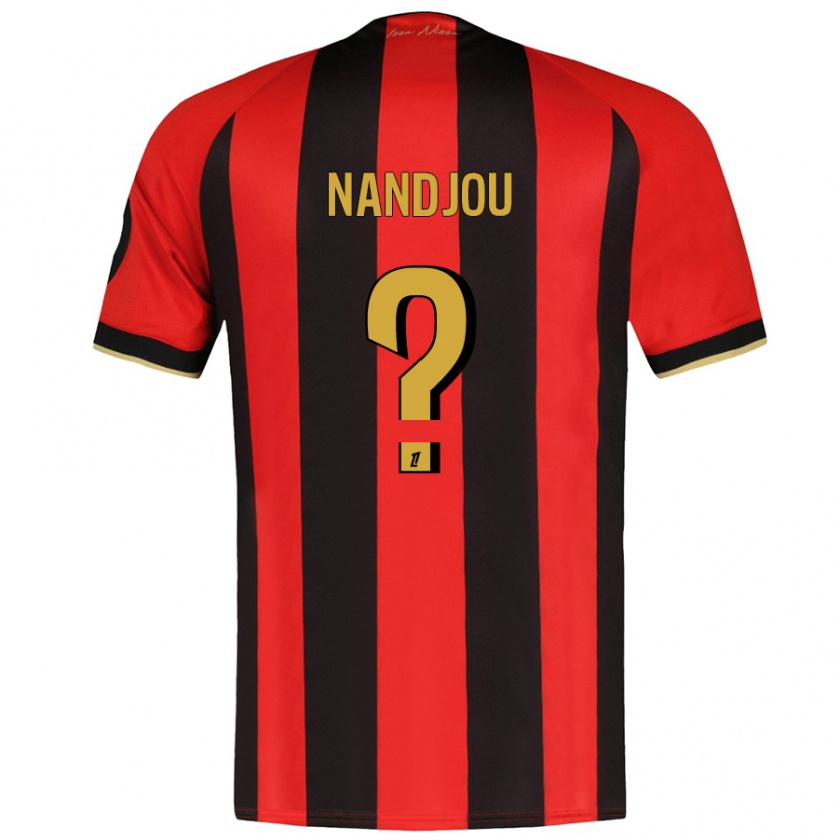 Kandiny Kinder Yaël Nandjou #0 Rot Schwarz Heimtrikot Trikot 2024/25 T-Shirt