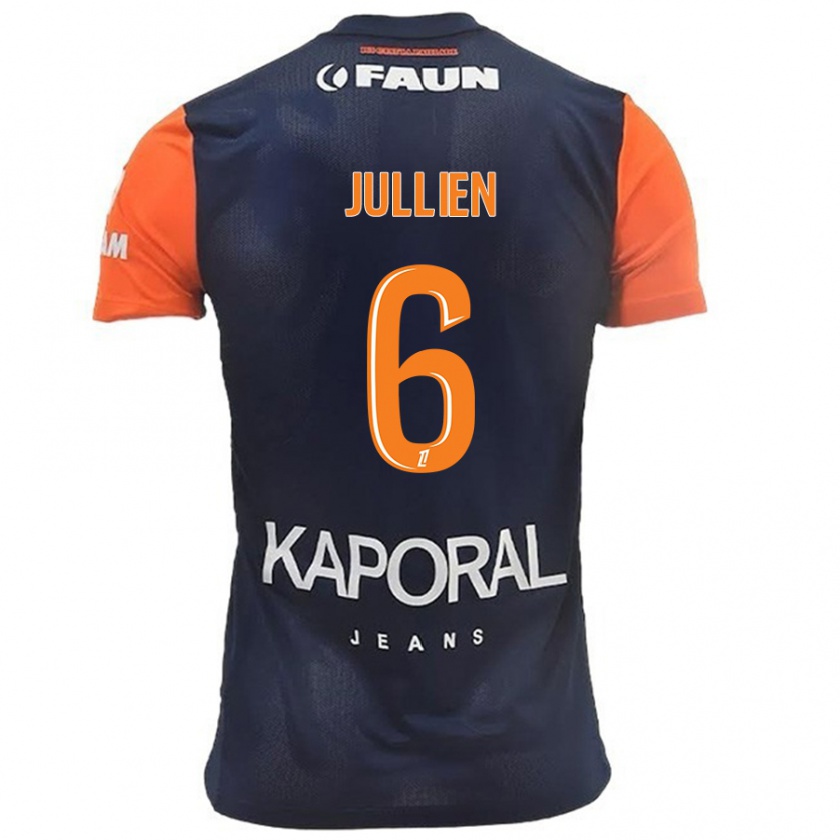 Kandiny Kinder Christopher Jullien #6 Marineblau Orange Heimtrikot Trikot 2024/25 T-Shirt