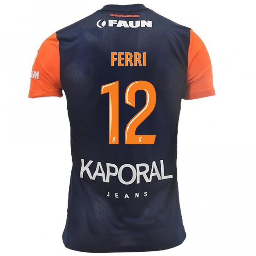 Kandiny Kinder Jordan Ferri #12 Marineblau Orange Heimtrikot Trikot 2024/25 T-Shirt