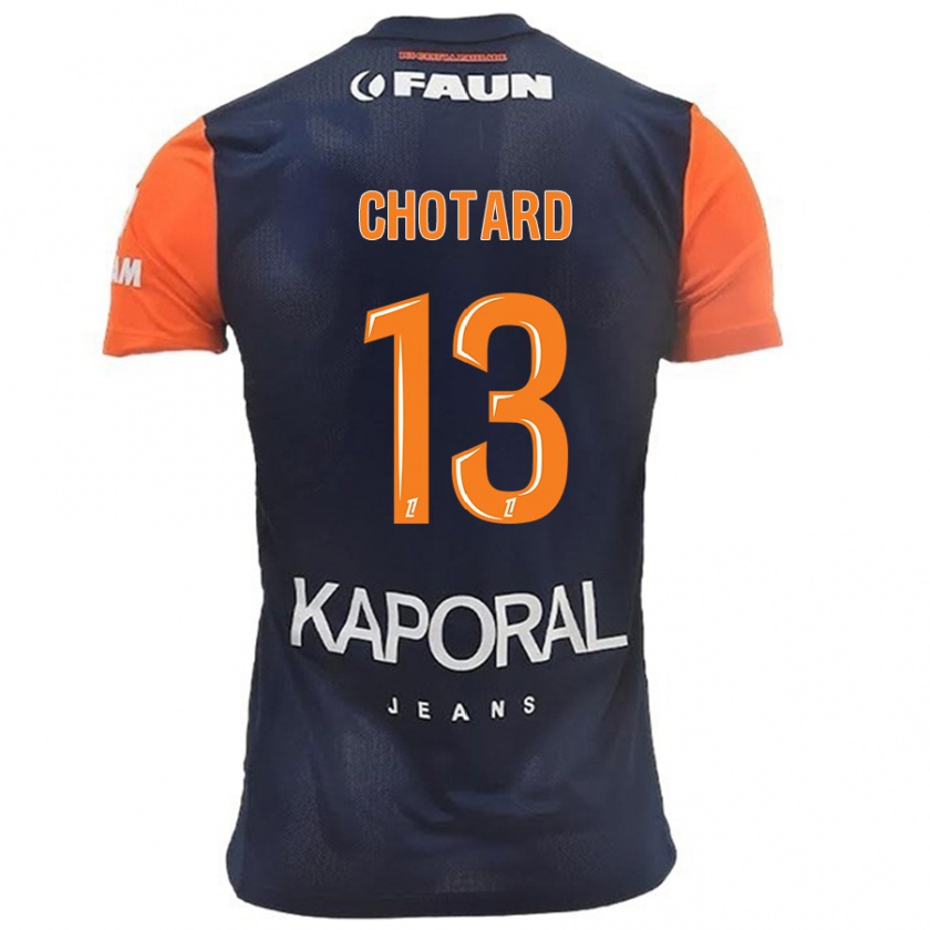 Kandiny Kinder Joris Chotard #13 Marineblau Orange Heimtrikot Trikot 2024/25 T-Shirt