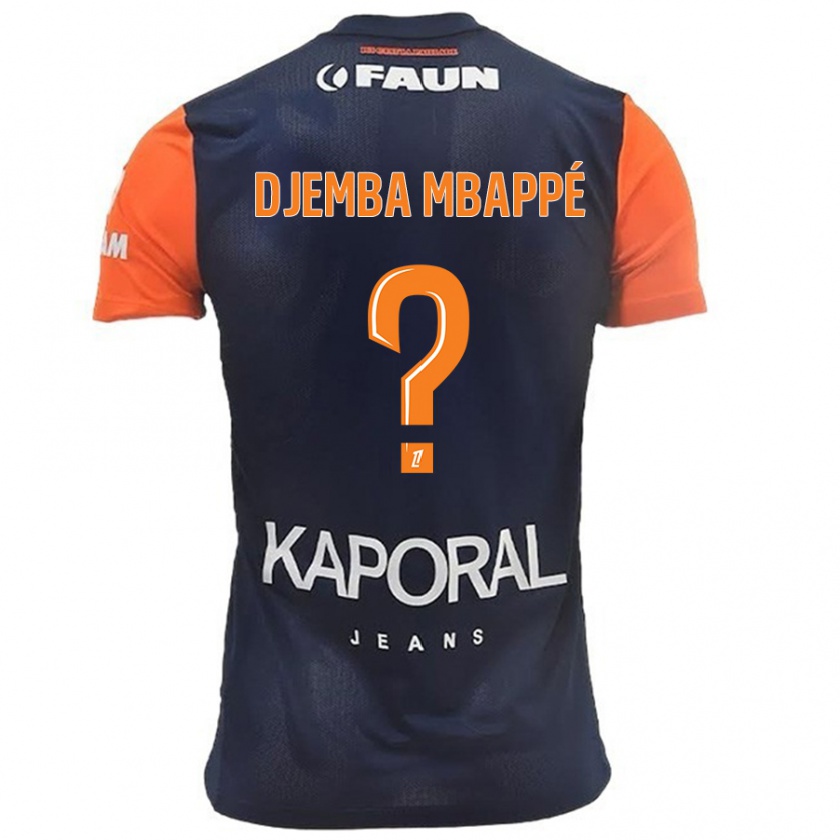 Kandiny Kinder Yvan Djemba Mbappé #0 Marineblau Orange Heimtrikot Trikot 2024/25 T-Shirt