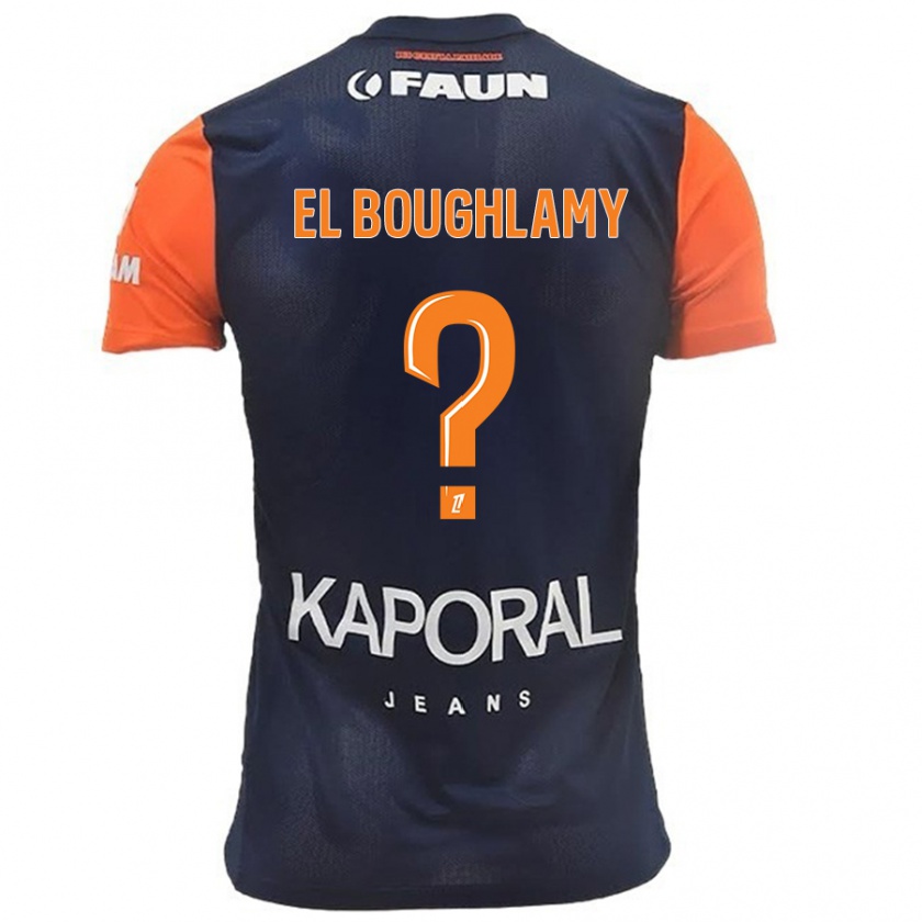 Kandiny Kinder Adam El Boughlamy #0 Marineblau Orange Heimtrikot Trikot 2024/25 T-Shirt