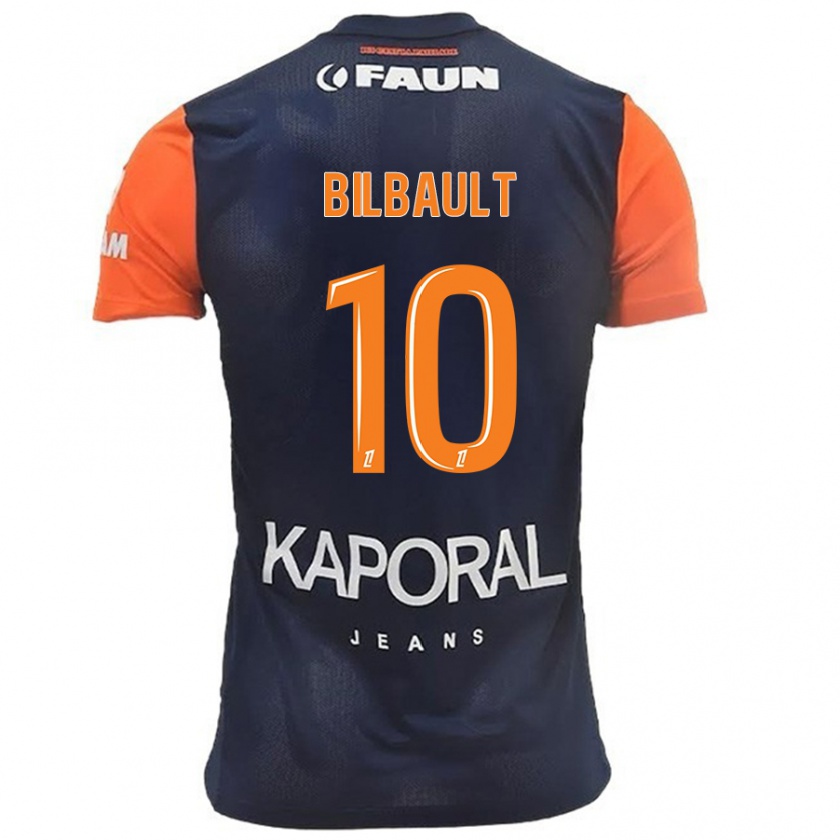 Kandiny Kinder Charlotte Bilbault #10 Marineblau Orange Heimtrikot Trikot 2024/25 T-Shirt