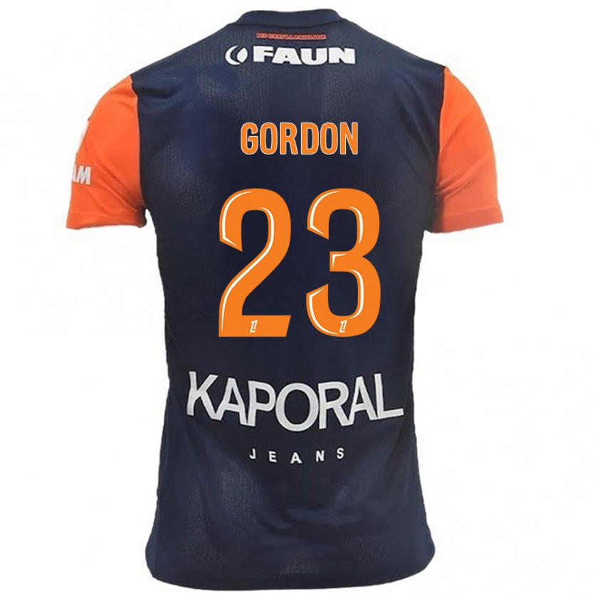 Kandiny Kinder Sh'nia Gordon #23 Marineblau Orange Heimtrikot Trikot 2024/25 T-Shirt