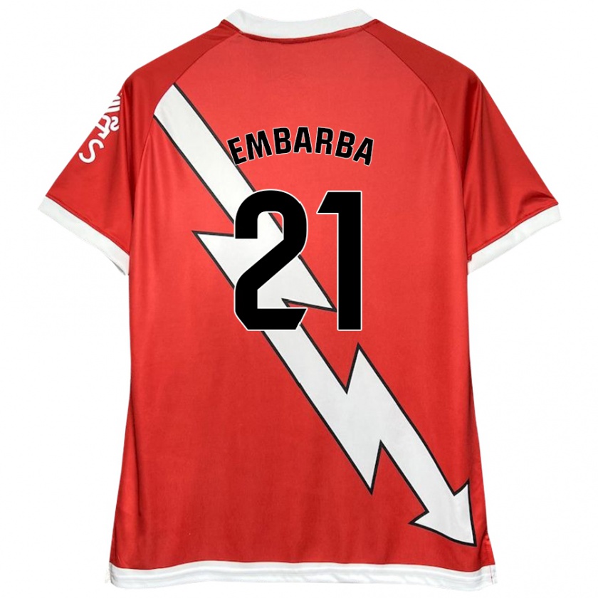 Kandiny Kinder Adrián Embarba #21 Weiß Rot Heimtrikot Trikot 2024/25 T-Shirt