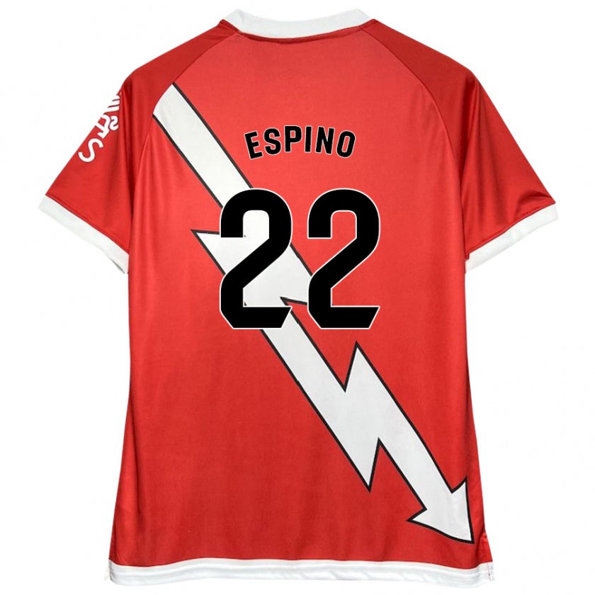 Kandiny Kinder Alfonso Espino #22 Weiß Rot Heimtrikot Trikot 2024/25 T-Shirt