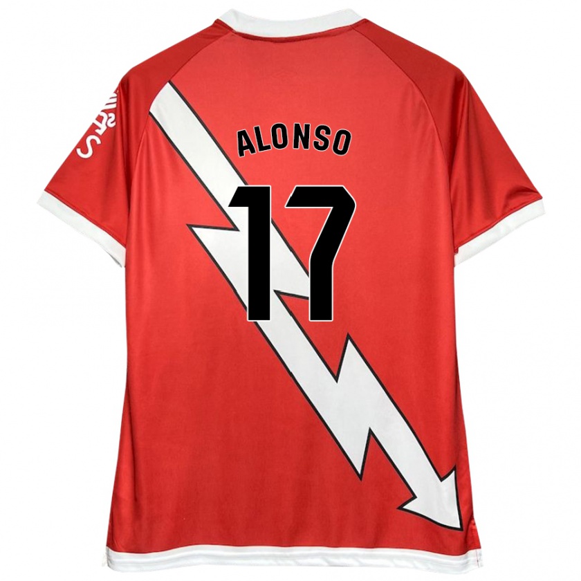 Kandiny Kinder Sergio Alonso #17 Weiß Rot Heimtrikot Trikot 2024/25 T-Shirt