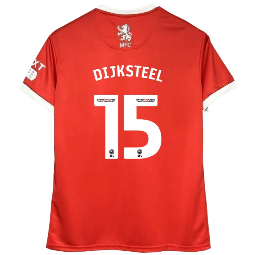 Kandiny Kinder Anfernee Dijksteel #15 Rot Weiß Heimtrikot Trikot 2024/25 T-Shirt