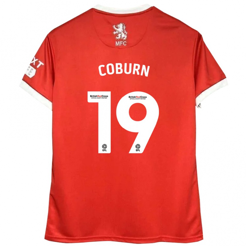 Kandiny Kinder Josh Coburn #19 Rot Weiß Heimtrikot Trikot 2024/25 T-Shirt