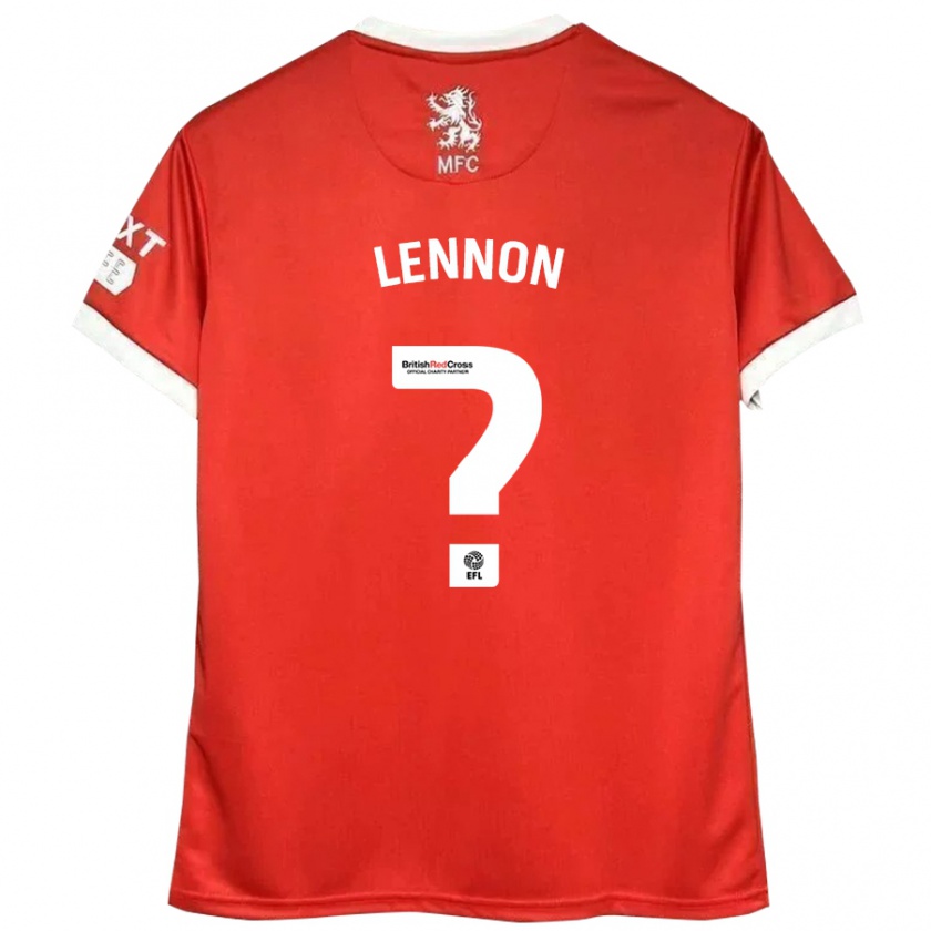 Kandiny Kinder Charlie Lennon #0 Rot Weiß Heimtrikot Trikot 2024/25 T-Shirt