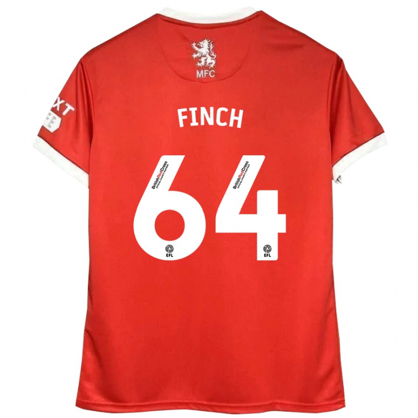 Kandiny Kinder Sonny Finch #64 Rot Weiß Heimtrikot Trikot 2024/25 T-Shirt