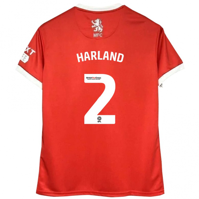 Kandiny Kinder Jane Harland #2 Rot Weiß Heimtrikot Trikot 2024/25 T-Shirt