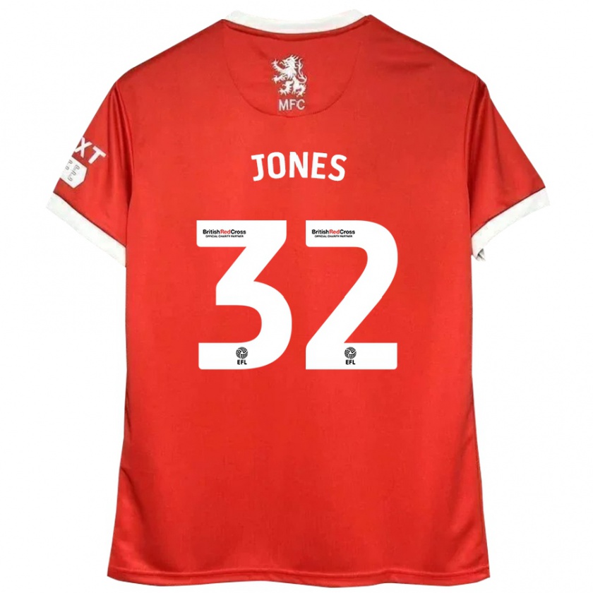 Kandiny Kinder Jamie Jones #32 Rot Weiß Heimtrikot Trikot 2024/25 T-Shirt