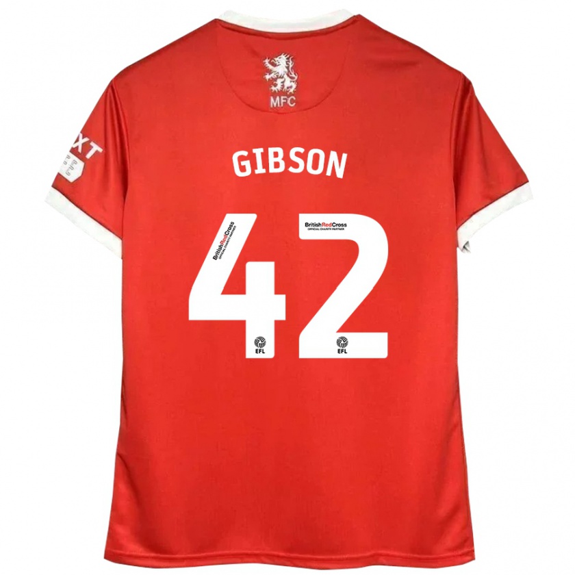 Kandiny Kinder Joseph Gibson #42 Rot Weiß Heimtrikot Trikot 2024/25 T-Shirt