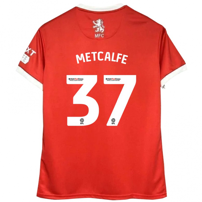 Kandiny Kinder Max Metcalfe #37 Rot Weiß Heimtrikot Trikot 2024/25 T-Shirt