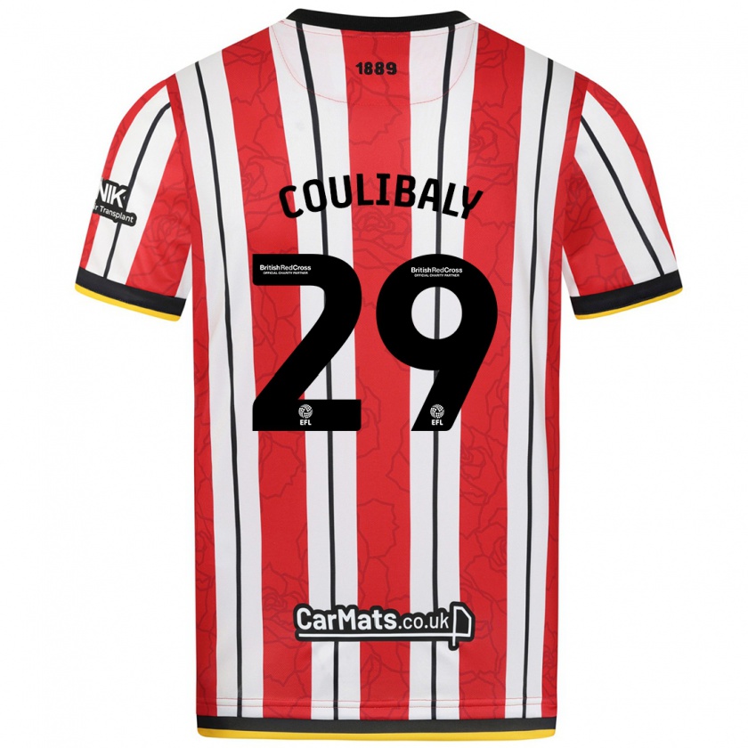 Kandiny Kinder Ismaila Coulibaly #29 Rot Weiße Streifen Heimtrikot Trikot 2024/25 T-Shirt