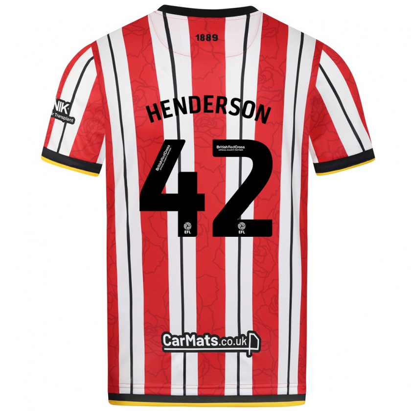 Kandiny Kinder Peyton Henderson #42 Rot Weiße Streifen Heimtrikot Trikot 2024/25 T-Shirt