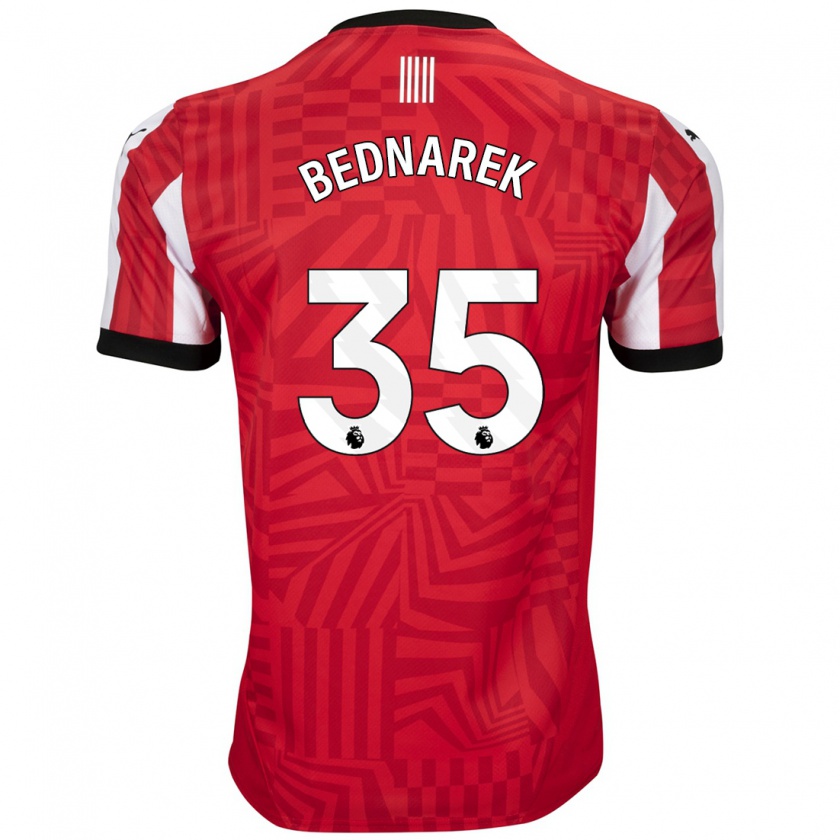 Kandiny Kinder Jan Bednarek #35 Rot Weiß Heimtrikot Trikot 2024/25 T-Shirt