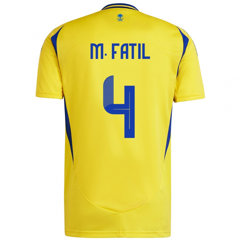 Kandiny Kinder Mohammed Al-Fatil #4 Gelb Blau Heimtrikot Trikot 2024/25 T-Shirt