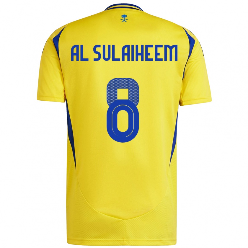 Kandiny Kinder Abdulmajeed Al-Sulayhim #8 Gelb Blau Heimtrikot Trikot 2024/25 T-Shirt