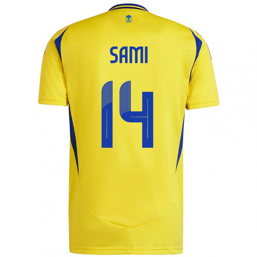 Kandiny Kinder Sami Al-Najei #14 Gelb Blau Heimtrikot Trikot 2024/25 T-Shirt