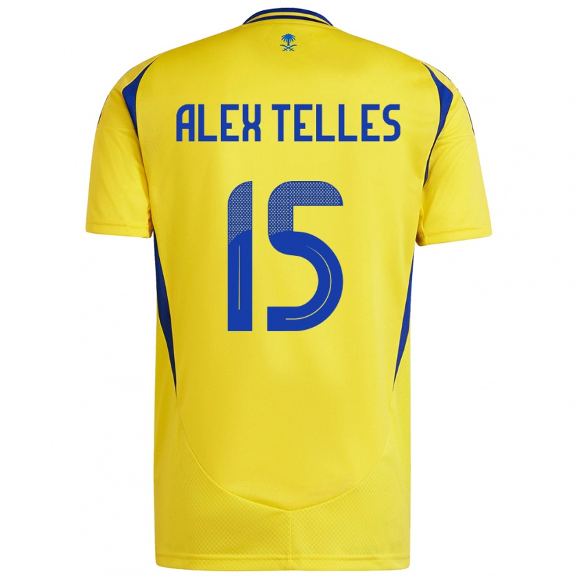 Kandiny Kinder Alex Telles #15 Gelb Blau Heimtrikot Trikot 2024/25 T-Shirt