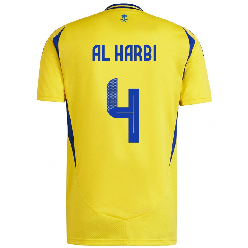 Kandiny Kinder Fay Al-Harbi #4 Gelb Blau Heimtrikot Trikot 2024/25 T-Shirt