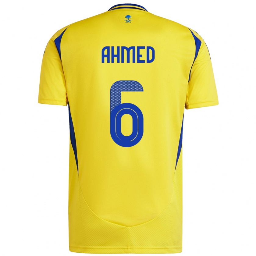 Kandiny Kinder Aseel Ahmed #6 Gelb Blau Heimtrikot Trikot 2024/25 T-Shirt