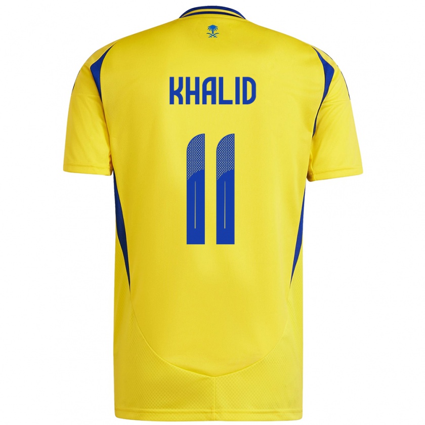 Kandiny Kinder Khalid Al-Ghannam #11 Gelb Blau Heimtrikot Trikot 2024/25 T-Shirt