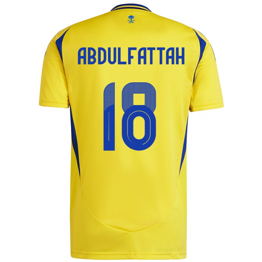 Kandiny Kinder Abdulfattah Adam #18 Gelb Blau Heimtrikot Trikot 2024/25 T-Shirt