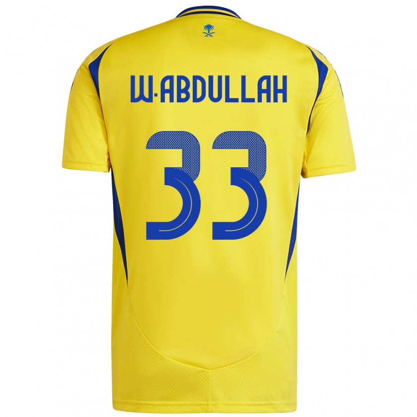 Kandiny Kinder Waleed Abdullah #33 Gelb Blau Heimtrikot Trikot 2024/25 T-Shirt