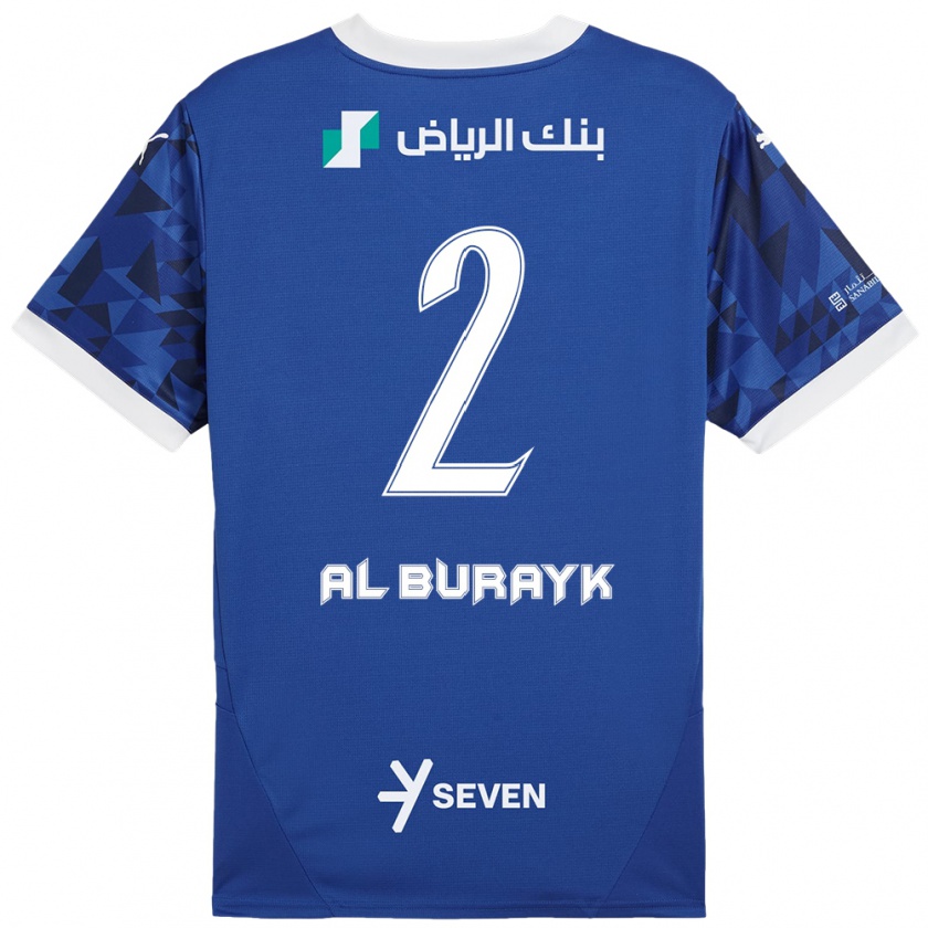 Kandiny Kinder Mohammed Al-Burayk #2 Dunkelblau Weiß Heimtrikot Trikot 2024/25 T-Shirt