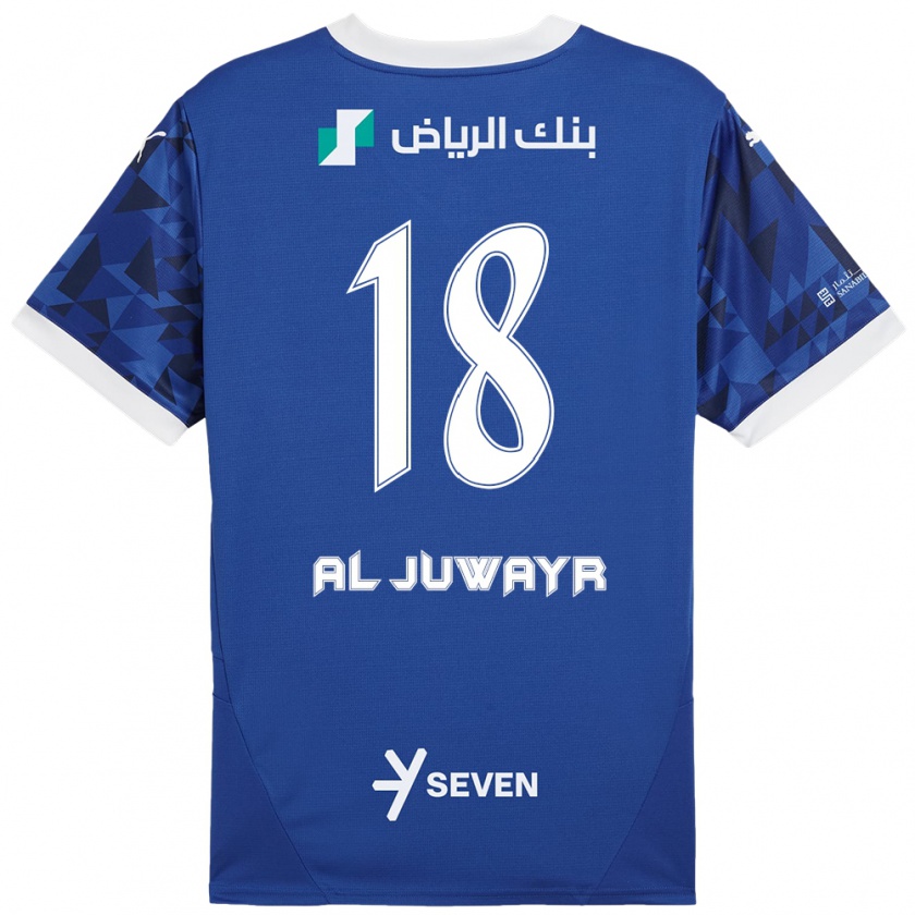 Kandiny Kinder Musab Al-Juwayr #18 Dunkelblau Weiß Heimtrikot Trikot 2024/25 T-Shirt